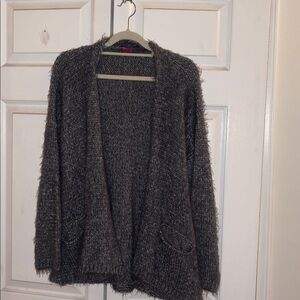 Cozy grey Open-Front Cardigan
